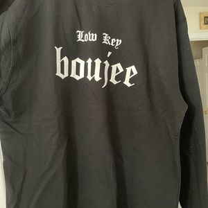 Black crew neck sweatshirt